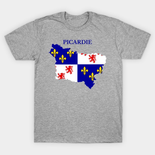 Picardy (Picardie) Map Flag, France, French Region T-Shirt by maro_00